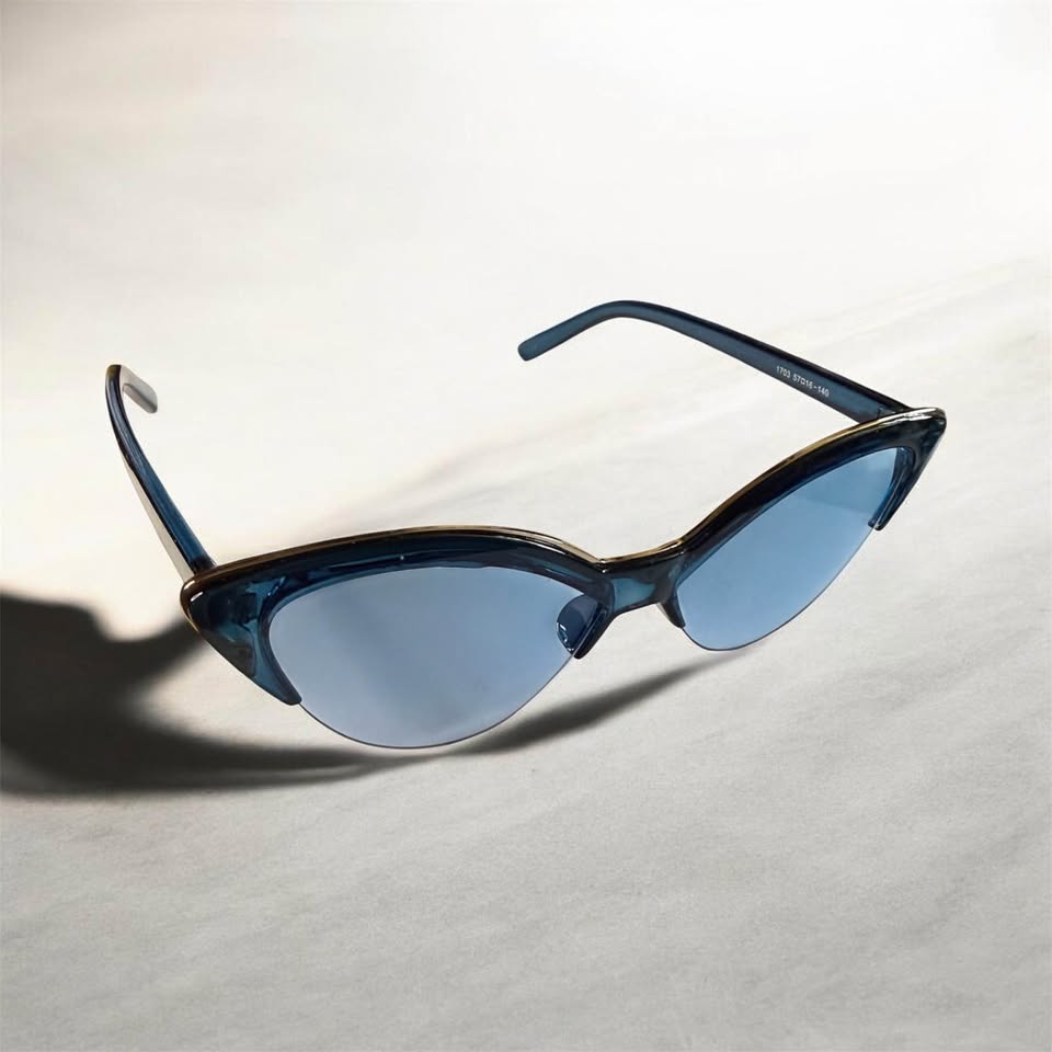 Retro Blue Cat-Eye Sunglasses