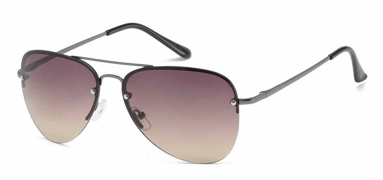 Air Force Metallic Semi-Rimless Aviator (AF122-GRD)