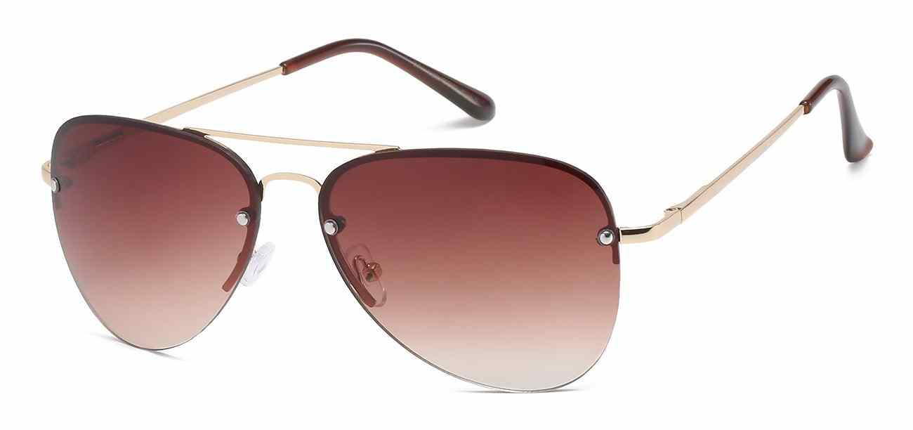 Air Force Metallic Semi-Rimless Aviator (AF122-GRD)
